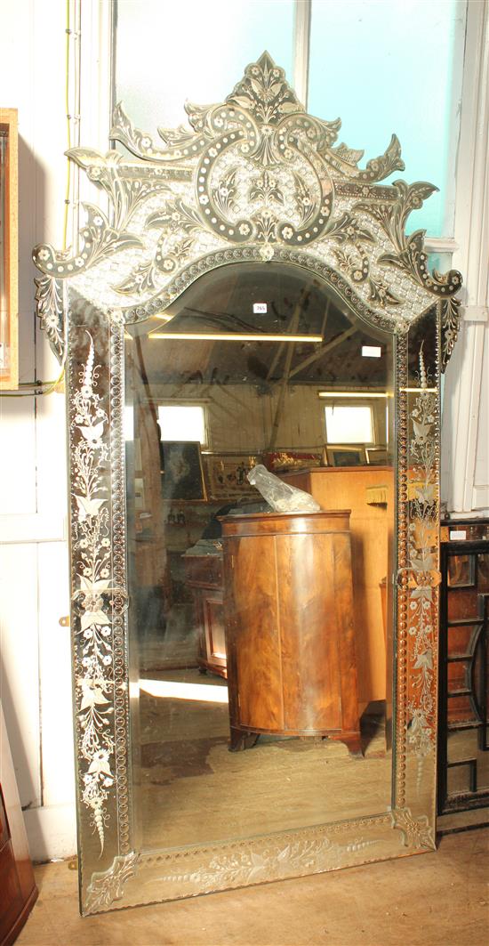 Large Venetian style engraved mirror